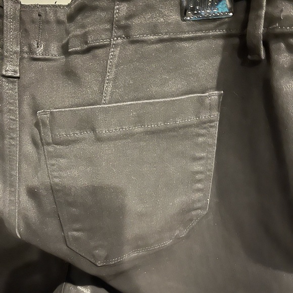 PAIGE Black Fog Luxe Coated Mayslie Straight Ankle Size 32 - Picture 5 of 7